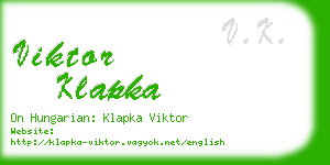 viktor klapka business card